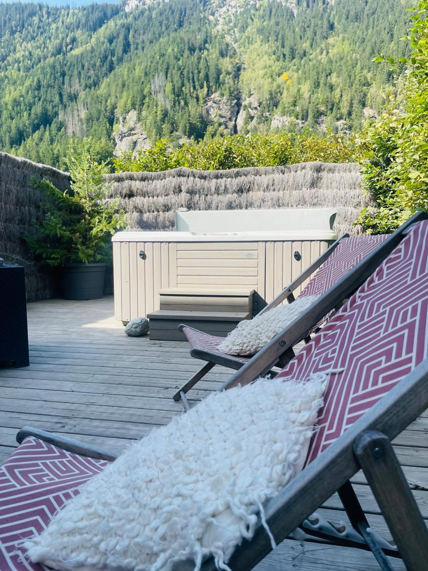 Chalet Le Petit Nicolas, Jacuzzi, Vue Mont Blanc Chamonix Exteriör bild